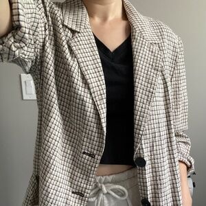 Oversized Checkered Blazer